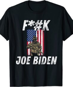 F Joe Biden US Soldier and American Flag Tee Shirt