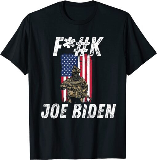 F Joe Biden US Soldier and American Flag Tee Shirt