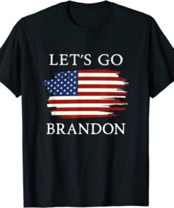FJB Let's Go Brandon Chant Usa Flag Tee Shirt