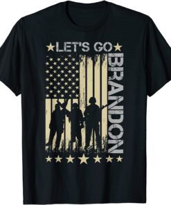 Gun American Flag Patriots Let's Go Brandon Chant Tee Shirt