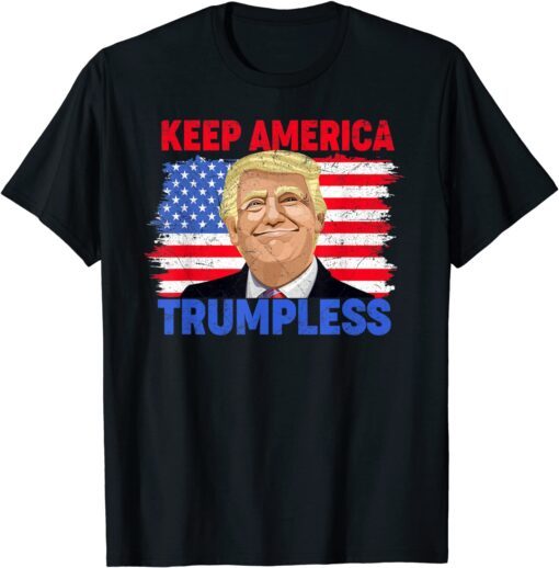 Keep America Trumpless Vintage Usa Flag Trump T-Shirt