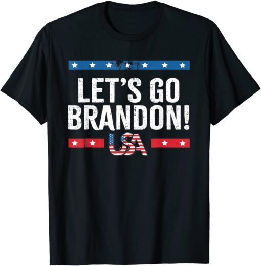 Let's Go Brandon American Flag Impeach Biden 2021 Tee Shirt