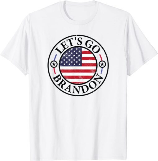 Let's Go Brandon, Biden Chant, Impeach Biden US Flag Tee Shirt