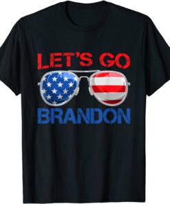 Let’s Go Brandon Chant American Flag Sunglasses Tee Shirt