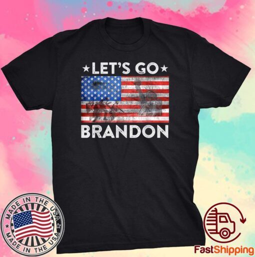 Let's Go Brandon, Joe Biden Chant, Impeach Biden US Flag Tee Shirt