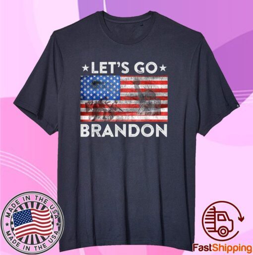 Let's Go Brandon, Joe Biden Chant, Impeach Biden US Flag Tee Shirt