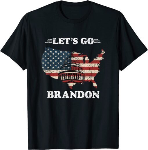 Let's Go Brandon Joe Biden Chant Conservative US Flag Gift Shirt
