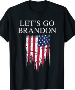 Let’s Go Brandon Joe Biden Conservative USA Flag Tee Shirt