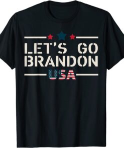 Let's Go Brandon , Let's Go Brandon, USA American Flag Tee Shirt