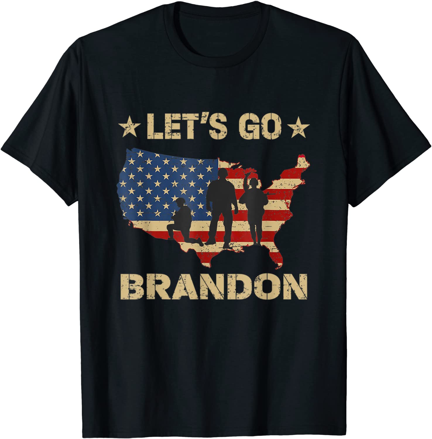 Let's Go Brandon Map American Flag Veterans Tee Shirt - ShirtElephant ...