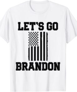 Let's Go Brandon, Patriotic Black American Flag Tee Shirt