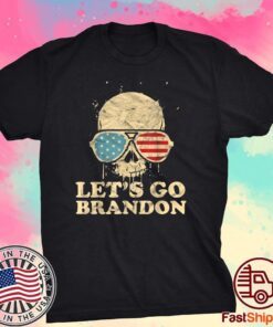 Let's Go Brandon , Skull American Flag Tee Shirt