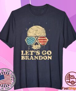 Let's Go Brandon , Skull American Flag Tee Shirt