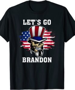 Let's Go Brandon Skull Tee Shirt