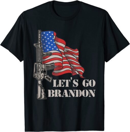 Let's Go Brandon Veteran US Army Battle Flag Tee Shirt