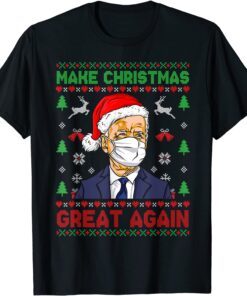 Make Christmas Great Again Joe Biden Face Mask Knitted Tee Shirt