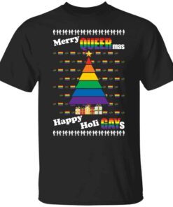 Merry Queermas happy Holigays Christmas Tee Shirt