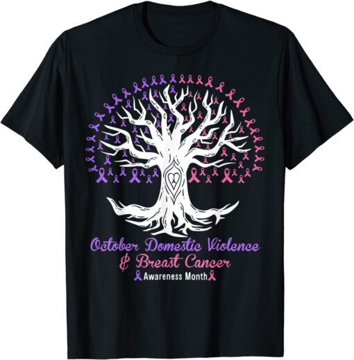 October Domestic Violence Breast Cancer Awareness Month Classic Shirt