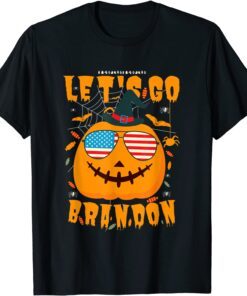 Pumpkin Sunglasses-Let's Go Brandon Halloween Tee Shirt