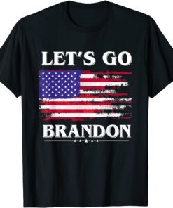 Retro American Flag Let's Go Brandon JBD Tee Shirt