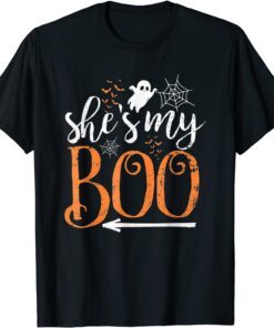 She's Is My Boo Halloween Costume Matching Couple Boo Ghost Tee Shirt