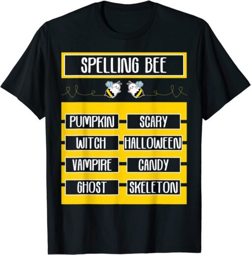 Spelling Bee Pun Halloween Costume For Teachers Tee Shirt