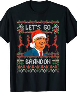 Trump Ugly Christmas Sweater Let's Go Brandon Tee Shirt