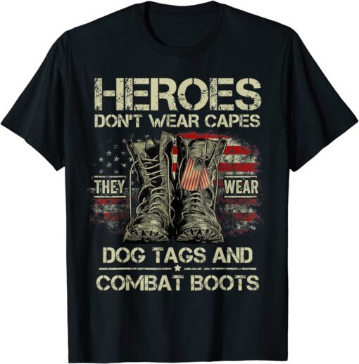 US Flag Veterans Day I'm a Hero a Dad Grandpa and a Veteran Tee Shirt