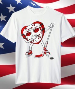 Valentines Day Dabbing Heart Hockey Tee Shirt