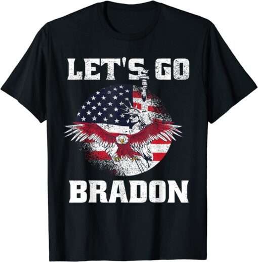 Vintage Let's Go Brandon American Flag Impeach 46 Tee Shirt