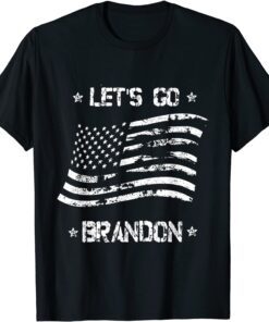 Vintage Let's Go Brandon American Flag Impeach Biden Tee Shirt