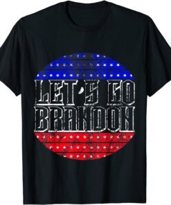 Vintage Let's Go Brandon American Flag Tee Shirt