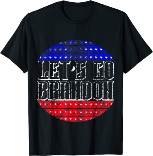 Vintage Let's Go Brandon American Flag Tee Shirt