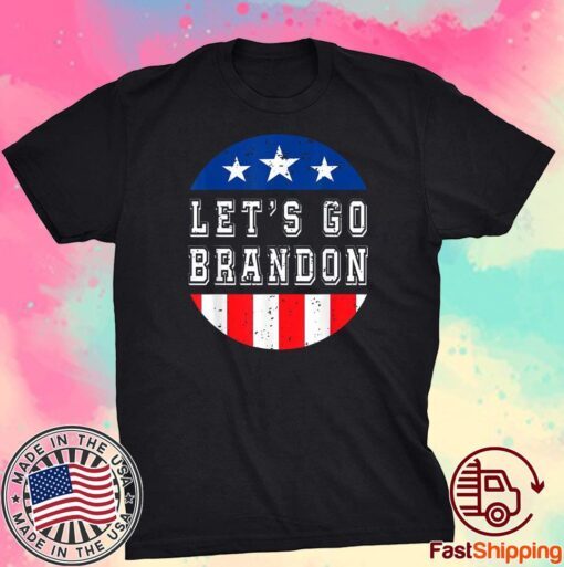 Vintage Let's Go Brandon Anti Joe Biden FJB US Flag Tee Shirt