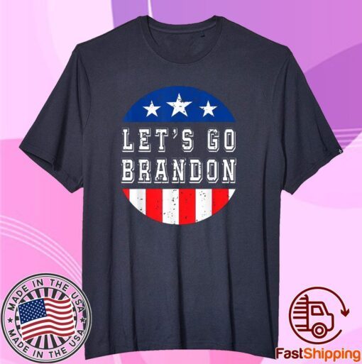 Vintage Let's Go Brandon Anti Joe Biden FJB US Flag Tee Shirt