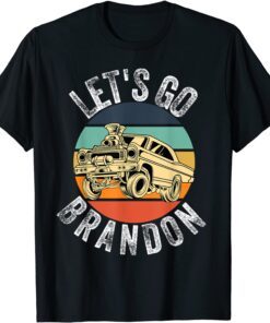 Vintage Lets Go Brandon Cartoon Gasser Car Retro Sunset Gift Shirt