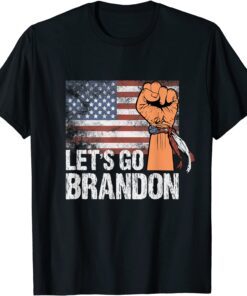 Vintage Let's Go Brandon Chant American Flag Tee Shirt