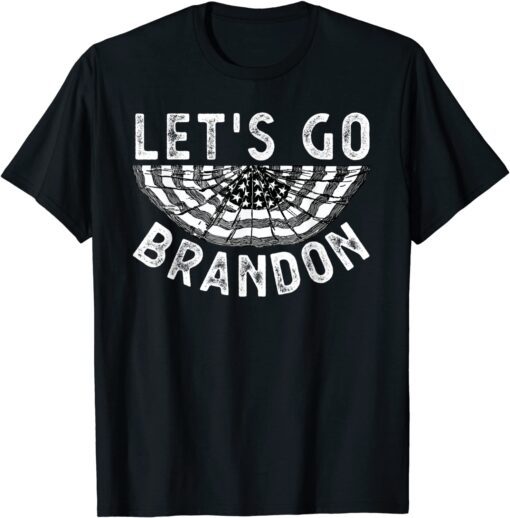 Vintage Let's Go Brandon Chant Us Flag Tee Shirt