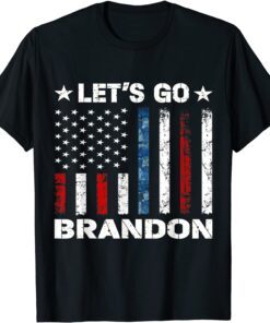 Vintage Let's Go Brandon FJB US Flag Tee Shirt