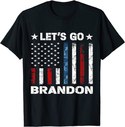 Vintage Let's Go Brandon FJB US Flag Tee Shirt