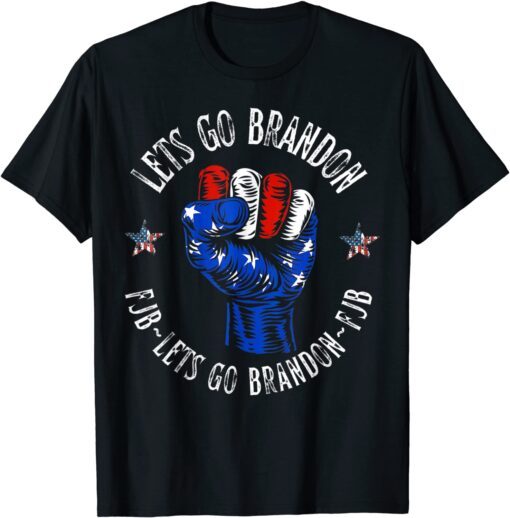 Vintage Let's Go Brandon FJB Usa Flag Tee Shirt