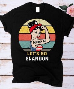 Vintage Let's Go Brandon Impeach 46 Biden Tee Shirt