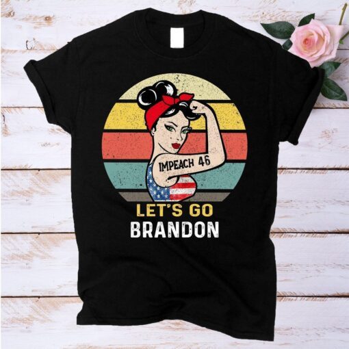 Vintage Let's Go Brandon Impeach 46 Biden Tee Shirt