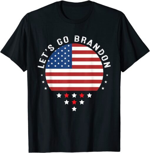 Vintage Lets Go Brandon Let's Go Brandon American Flag Tee Shirt