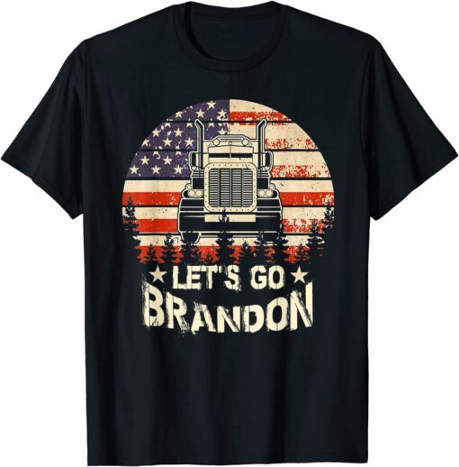 Vintage Let's Go Brandon US Flag Anti Biden Tee Shirt