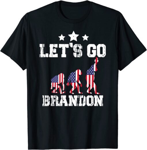 Vintage Let's Go Brandon US Flag Tee Shirt