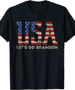 Vintage Let's Go Brandon USA Flag T-Shirt