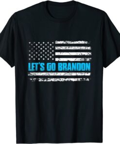 Vintage Let's Go Brandon Us Flag Joe Biden Chant Tee Shirt