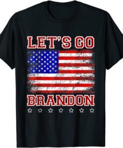 Vintage Old American Flag Let's Go Brandon Impeach Tee Shirt