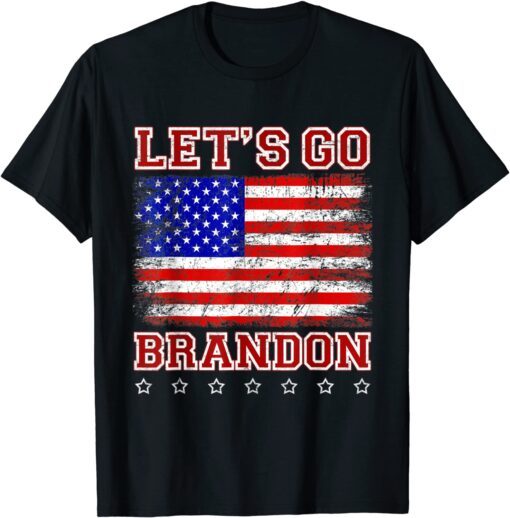 Vintage Old American Flag Let's Go Brandon Impeach Tee Shirt